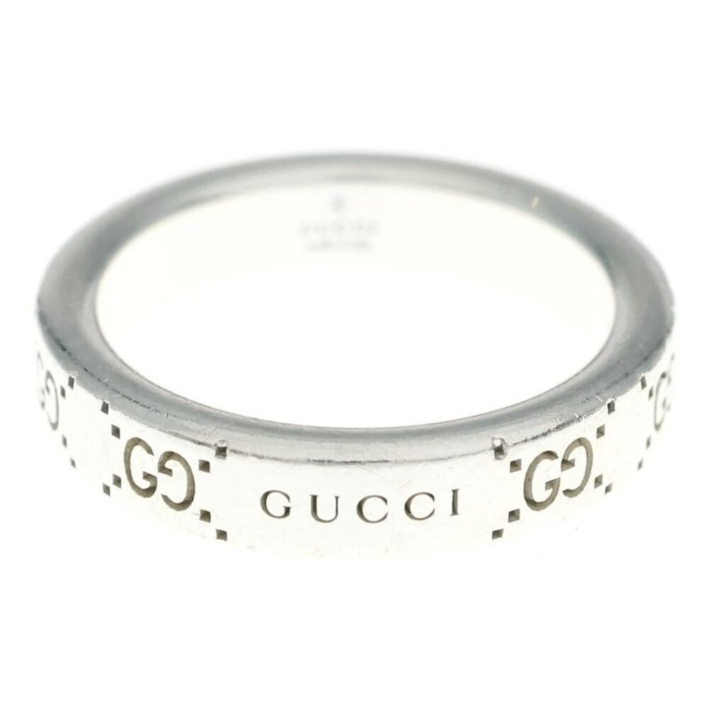★SOLD★ Gucci GG Logo Signature Ring Silver - Picture 1 of 6